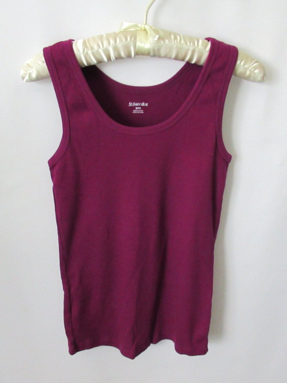 St. John's Bay purple 100% cotton scoop neck sleeveless ribbed tank *Sz S*